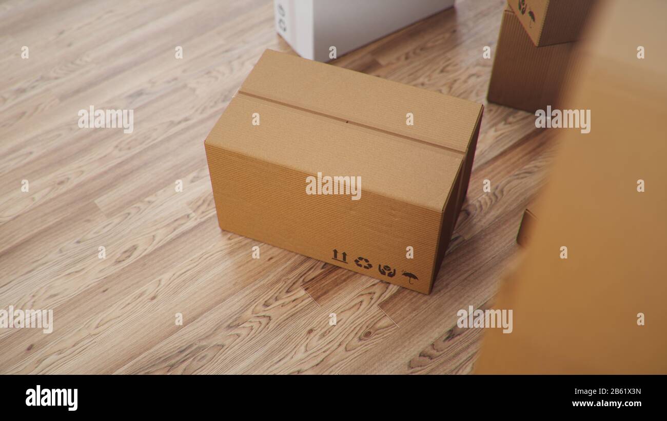 Heap of cardboard boxes for the delivery of goods, parcels, Cardboard