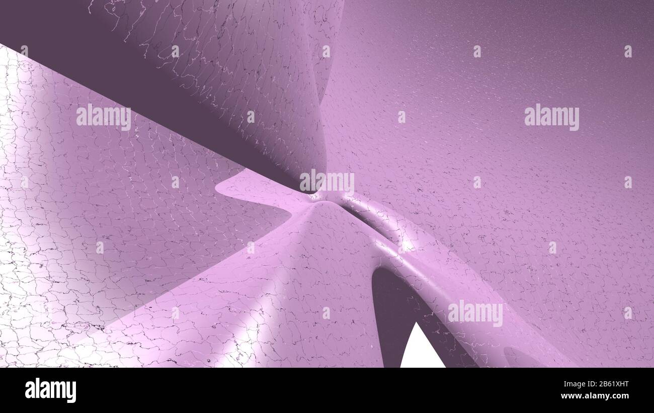 3D illustration of a geometrical shape of VIOLET color on a white ...