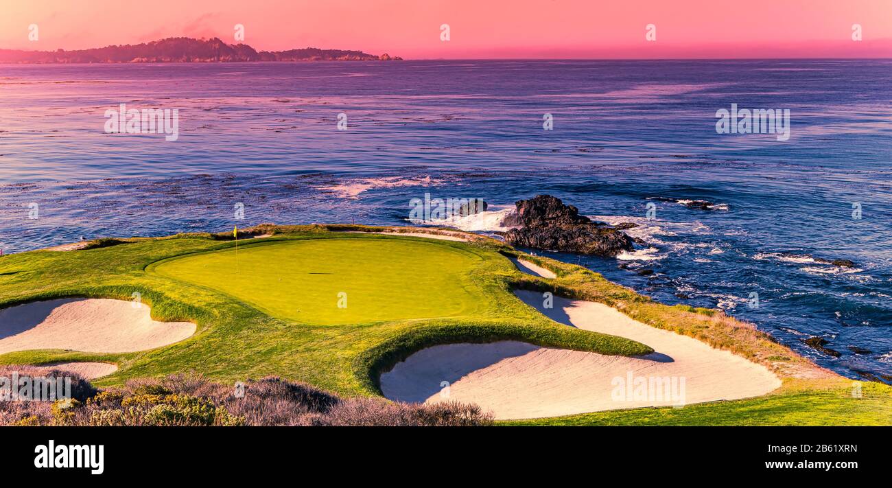 Pebble Beach golf course, Monterey, California, usa Stock Photo Alamy