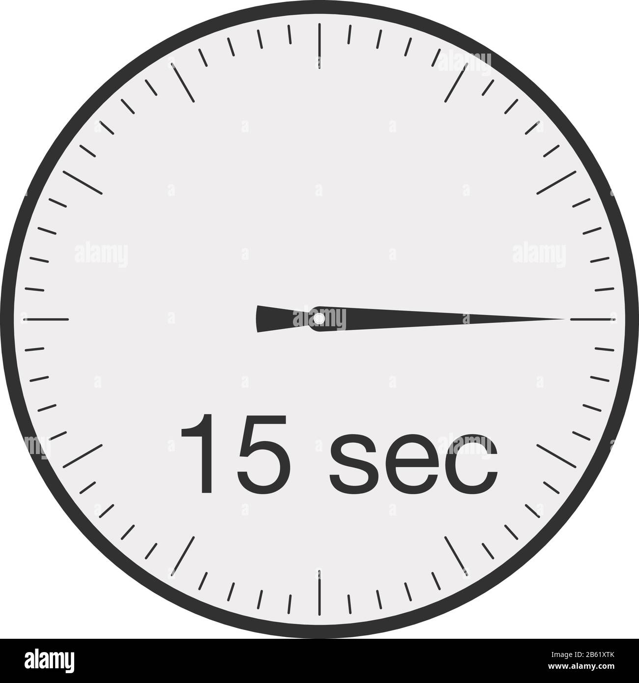Simple 15 seconds or 15 minutes timer. Stock Vector illustration
