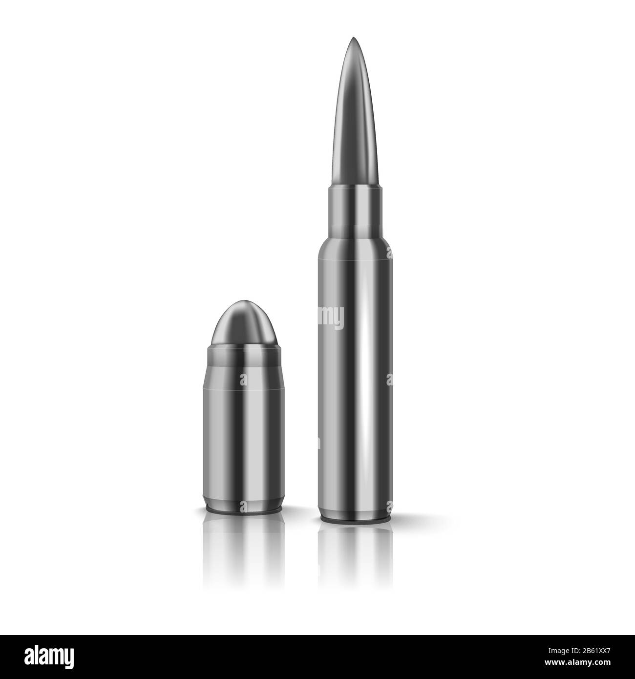 Rifle and gun bullet isolated on white photo-realistic vector ...