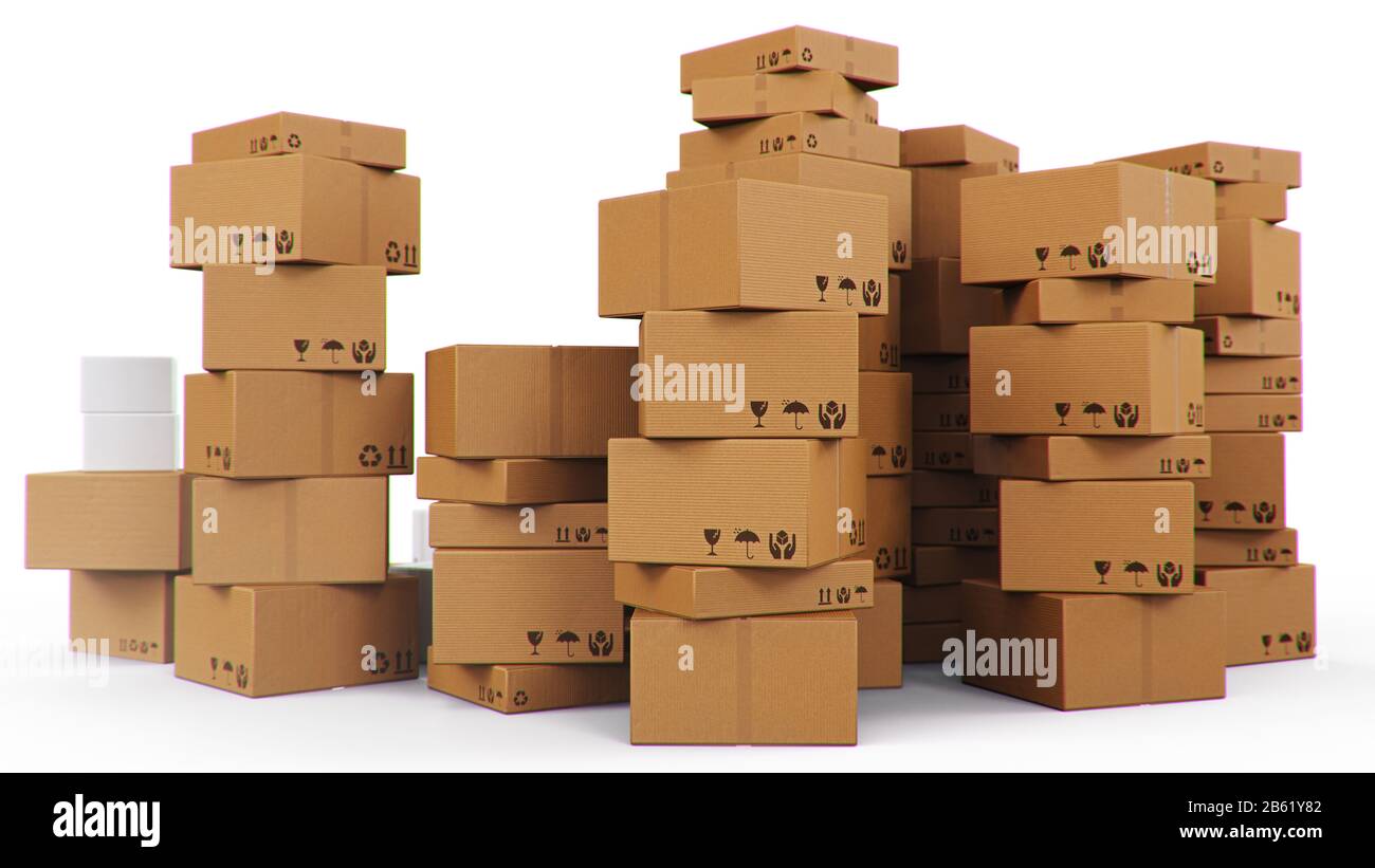 A pile of  boxes Stock Photo - Alamy