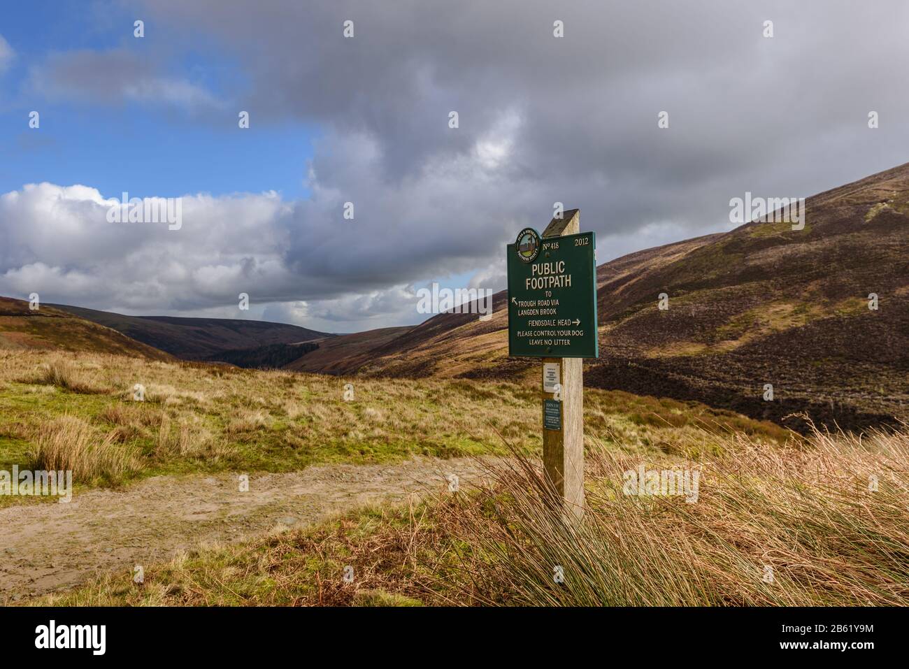 Footpath Sign in Langden Stock Photo