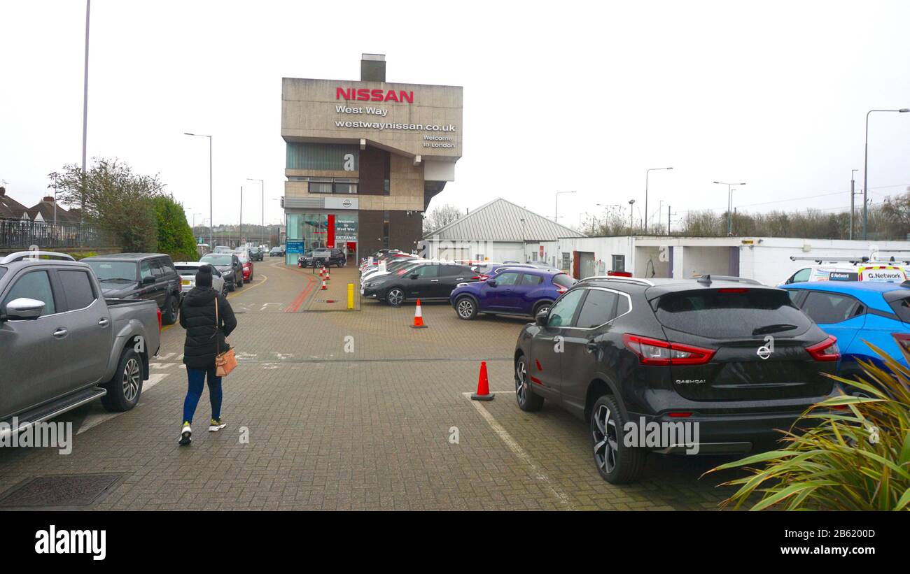 Nissan Car Dealershipautomobile, Westway, London, United Kingdom Stock