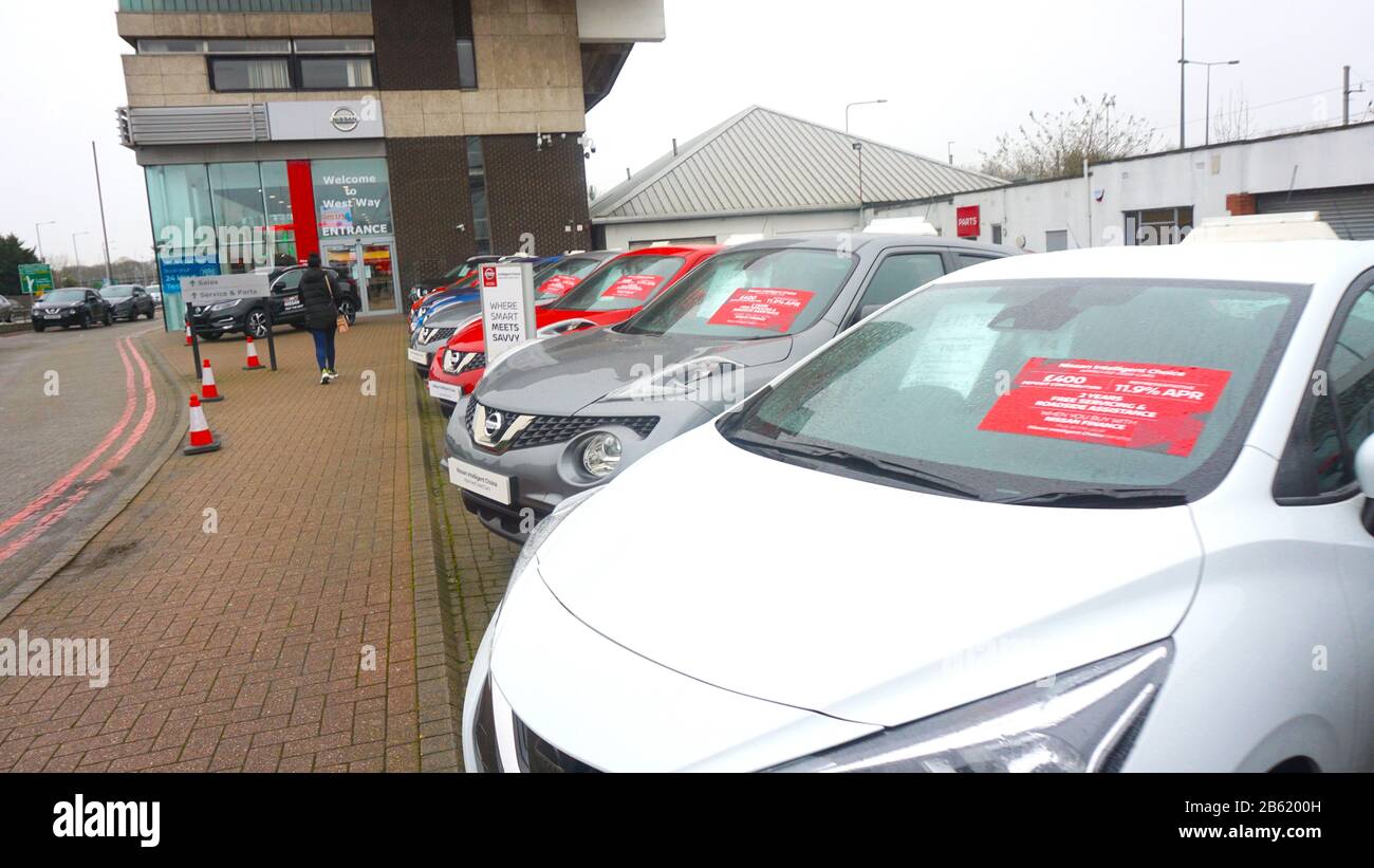 Nissan Car Dealershipautomobile, Westway, London, United Kingdom Stock