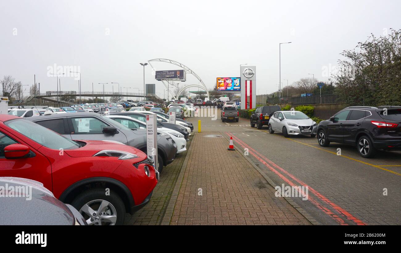Nissan Car Dealershipautomobile, Westway, London, United Kingdom Stock