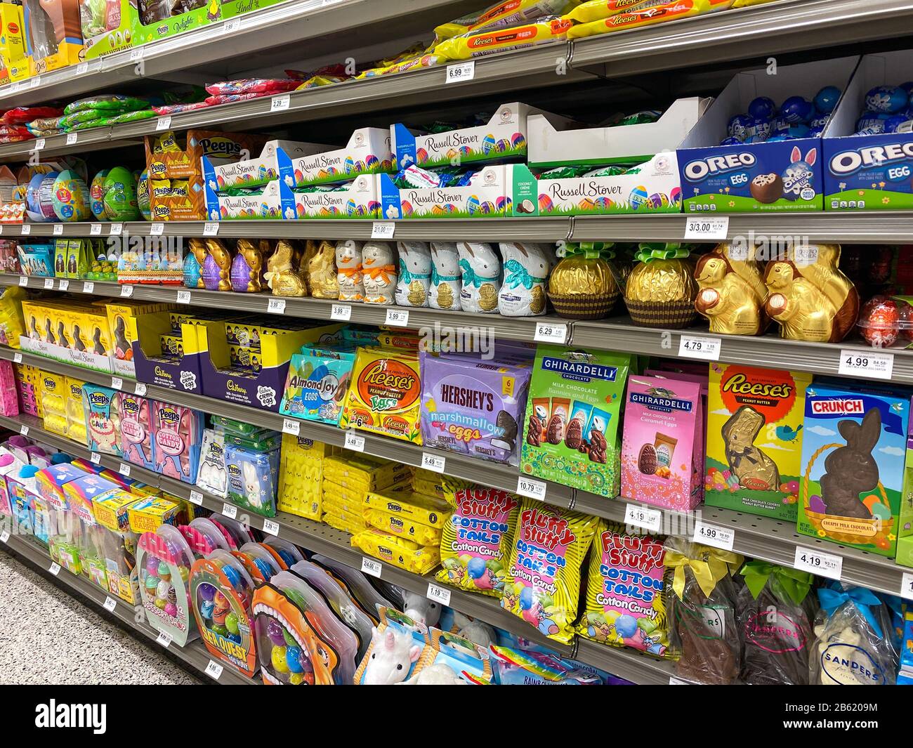 Orlando,FL/USA3/7/20 The chocolate bunny and easter candy aisle of a