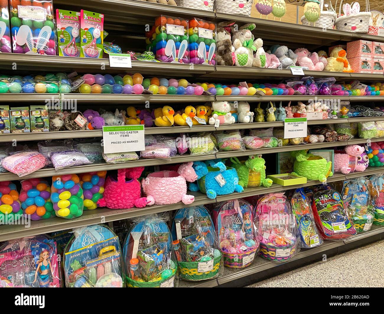 Orlando,FL/USA3/7/20 The Easter candy, toy and basket gift aisle of a