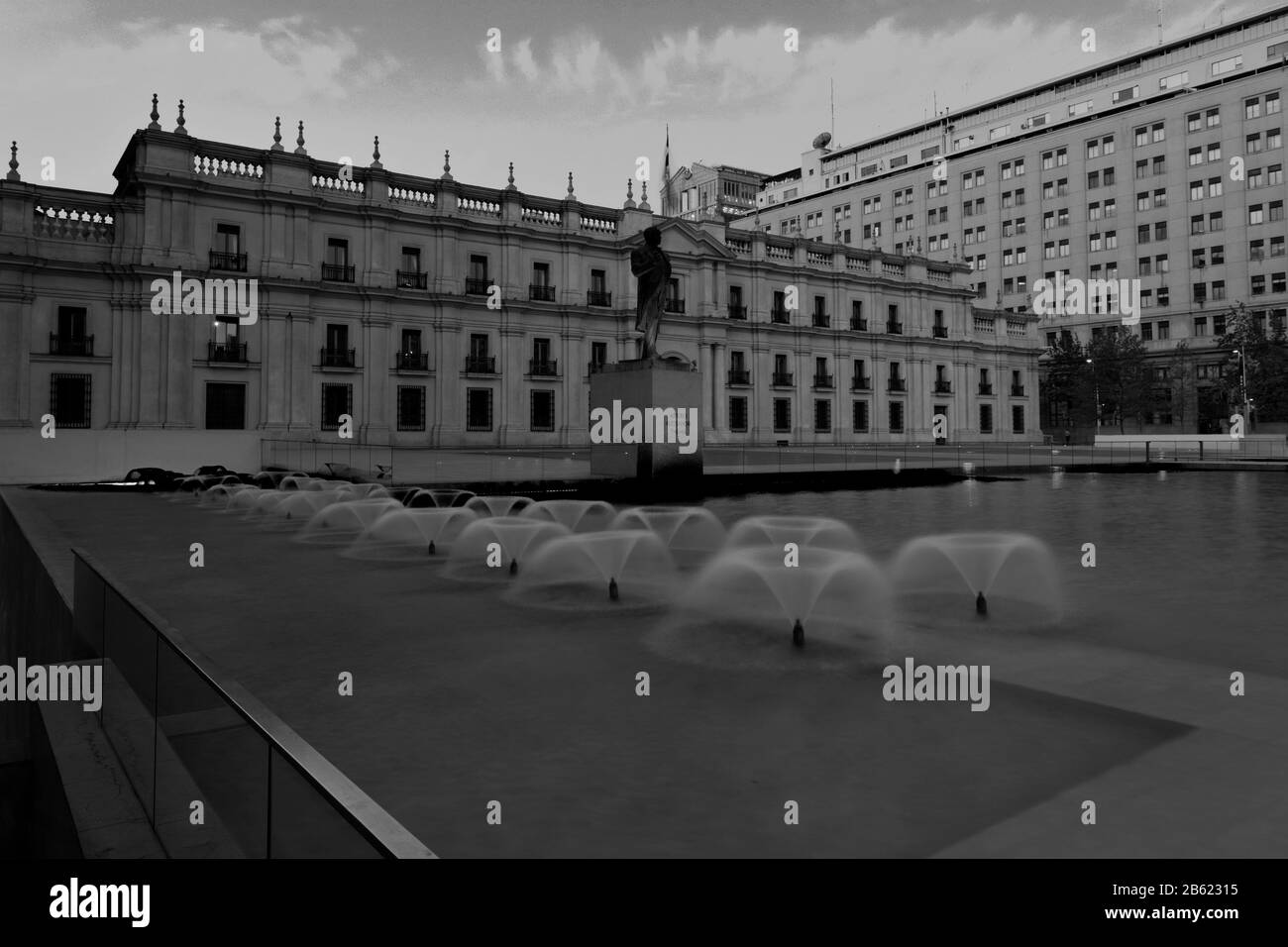 The Moneda Palace at night, Region Metropolitana, Santiago City, Chile Stock Photo