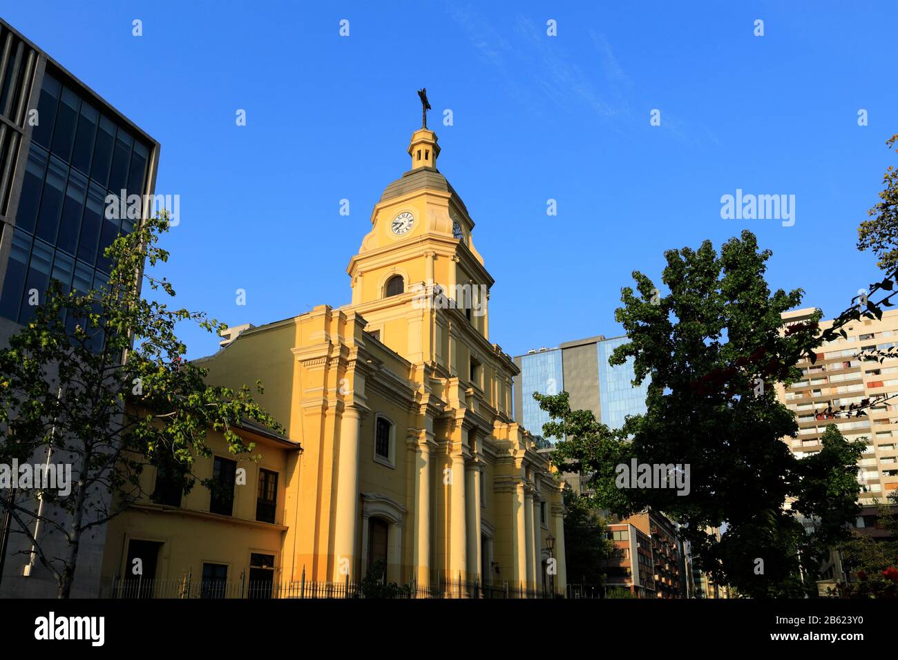 The Santa Ana Church, Region Metropolitana, Santiago City, Chile Stock Photo