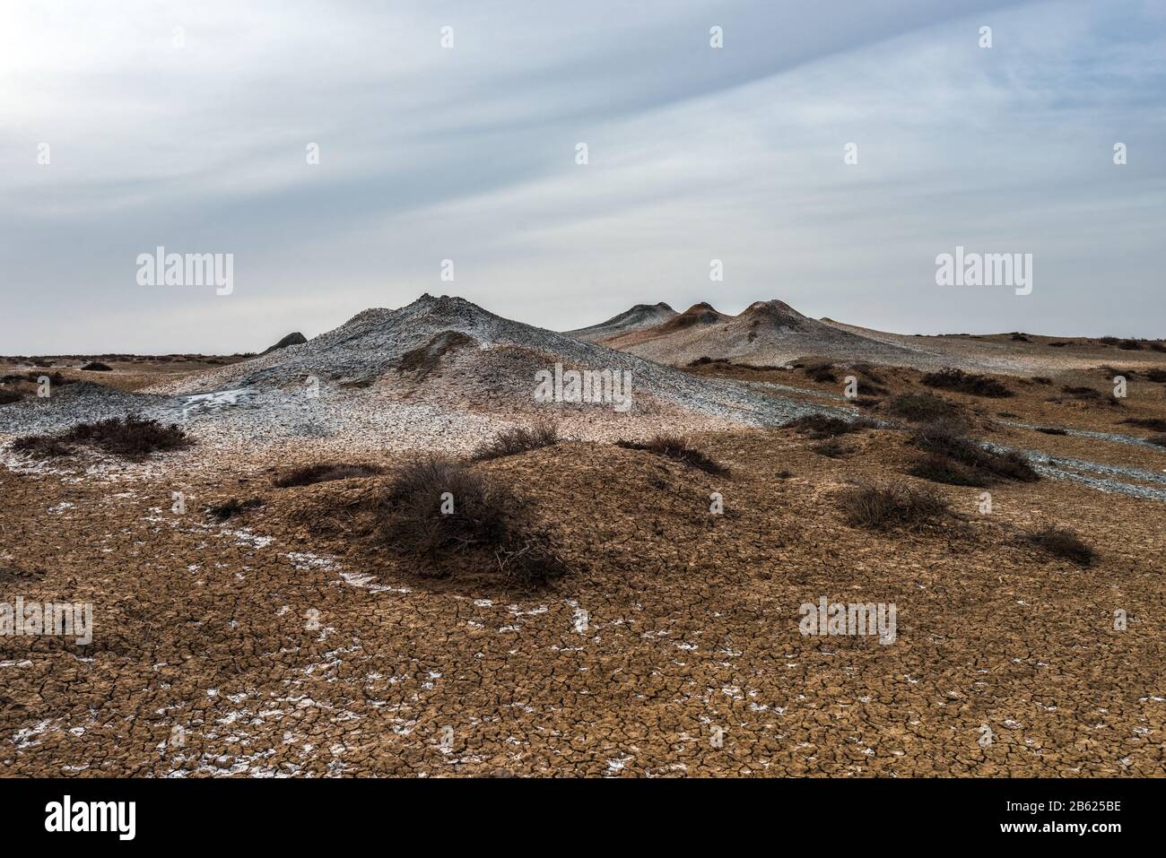 Mud volcanoes, an amazing natural phenomenon Stock Photo
