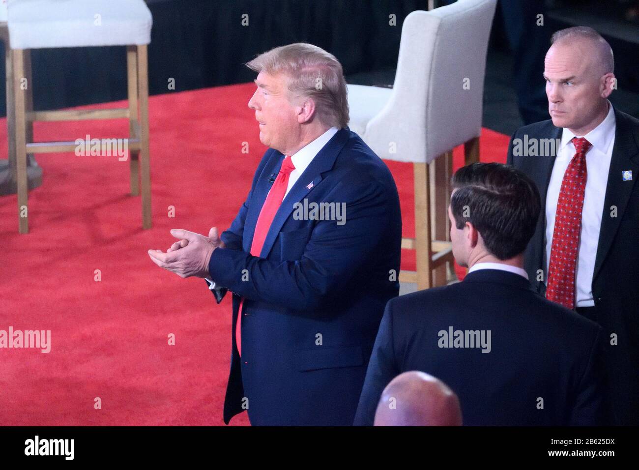 President Donald Trump greets supporters after a town hall, hosted by ...