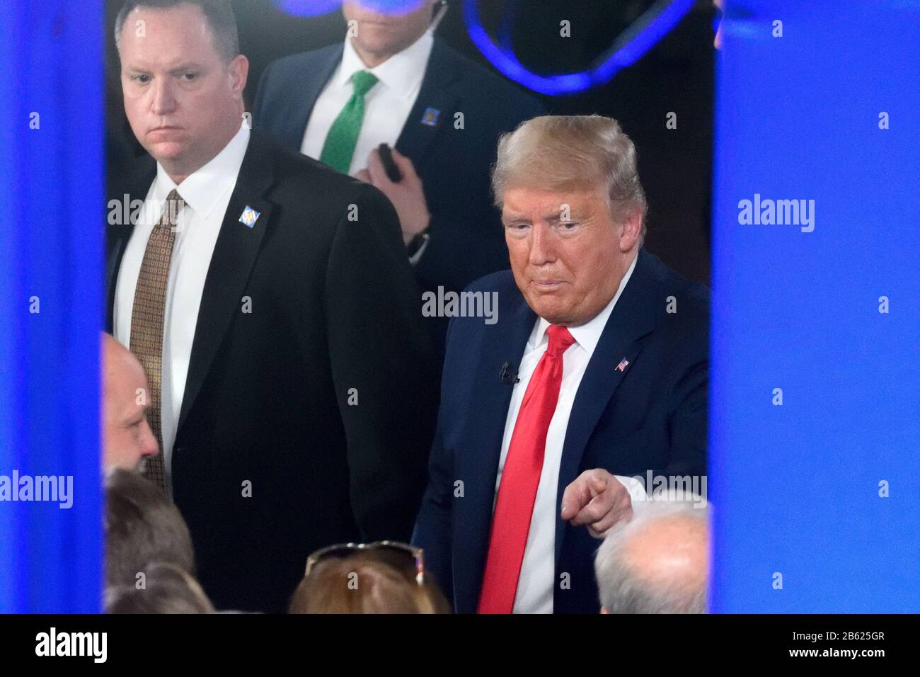 President Donald Trump greets supporters after a town hall, hosted by ...