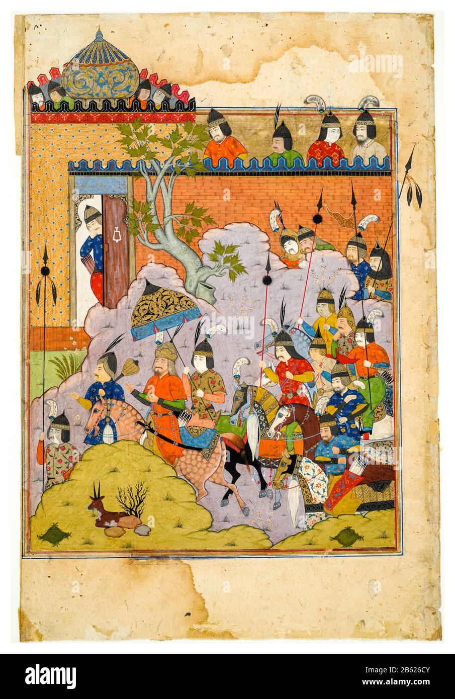 Iskandar (Alexander the Great), marches toward Andalucia, illustration,  1597-1598 Stock Photo
