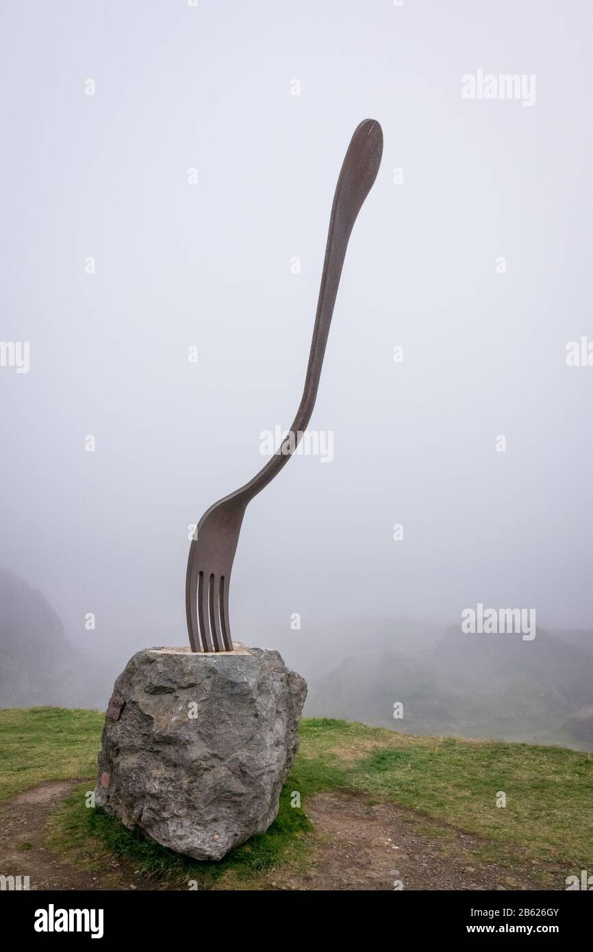 Giant iron fork sculpture Stock Photo Alamy
