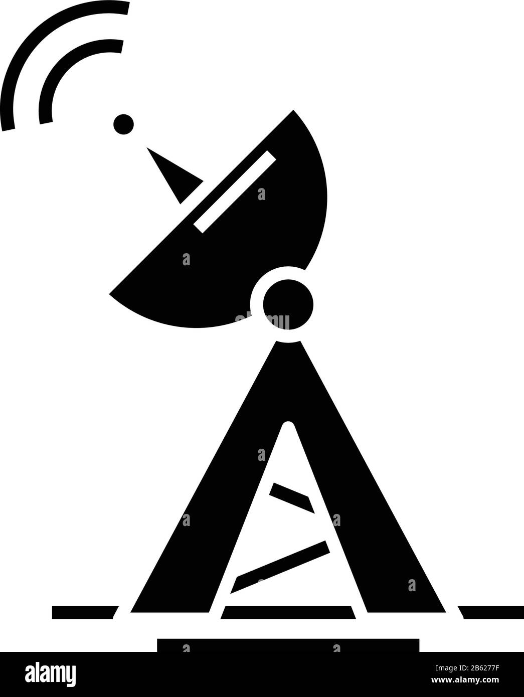 Transfer antenna black icon, concept illustration, vector flat symbol, glyph sign. Stock Vector
