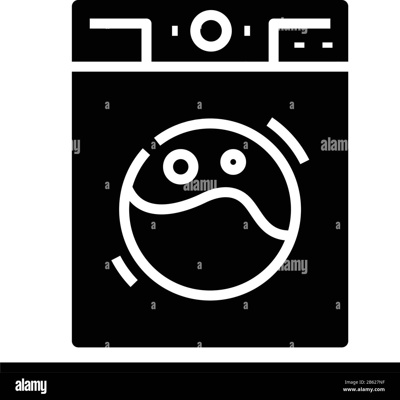 Washing machine black icon, concept illustration, vector flat symbol