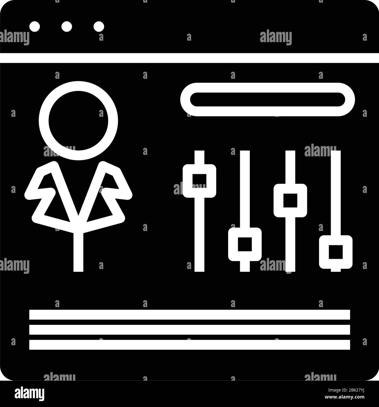 User settings black icon, concept illustration, vector flat symbol ...