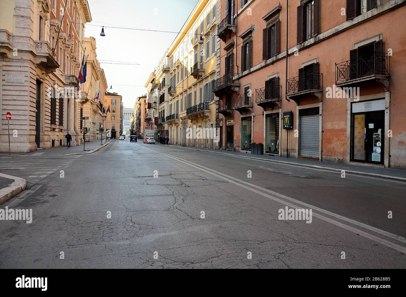 Rome's (almost empty) streets and squares in the early morning Stock Photo