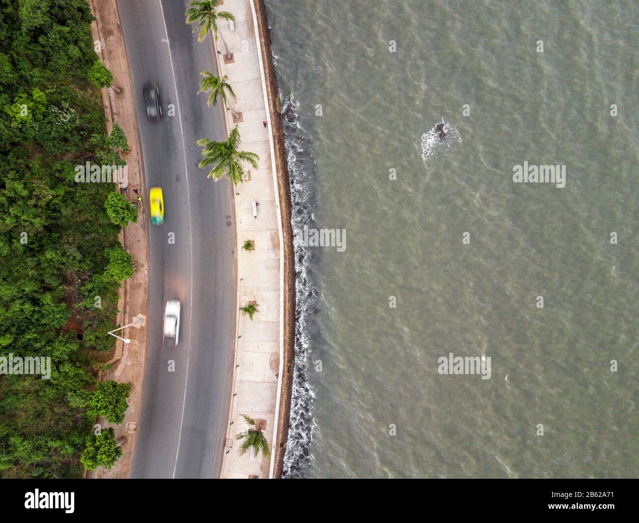 Aerial view of beautiful coast of Maputo, Costa do Sol, capital city of Mozambique Stock Photo