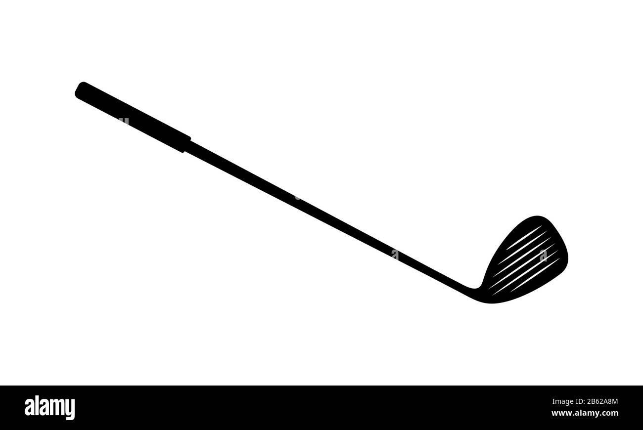 Vector black golf club icon. Game equipment. Professional sport