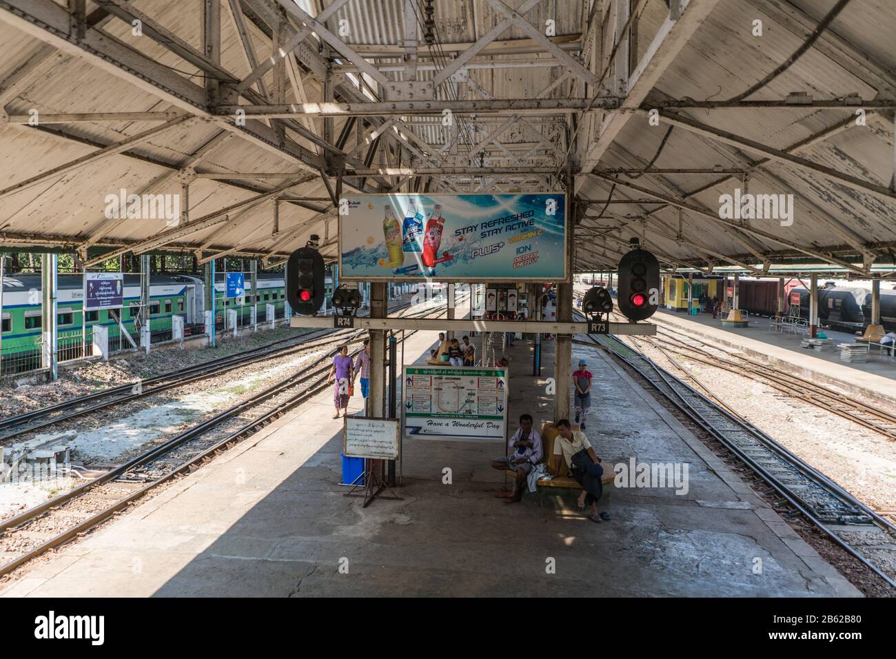 Train station Yangon, Myanmar, Asia Stock Photo Alamy
