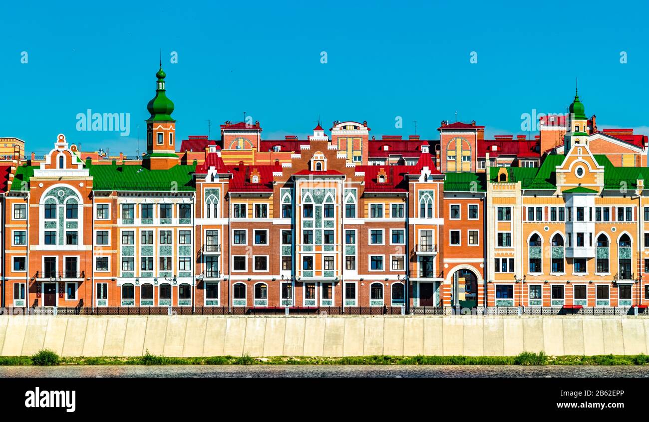 Houses at the embankment of YoshkarOla in Russia Stock Photo Alamy