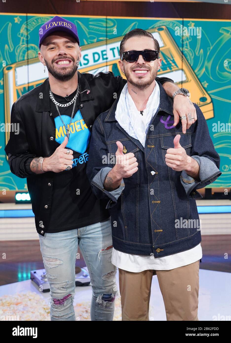 Miami, USA. 09th Mar, 2020.Miami, USA. 09th Mar, 2020.MIAMI, FL - MARCH 9: Jesse from Jesse and Joy and singer Llane are seen during TelemundoÕs Un Nuevo Dia morning show on March 9, 2020 in Miami, Florida.                                (Photo by Alberto E. Credit: Sipa USA/Alamy Live News Stock Photo