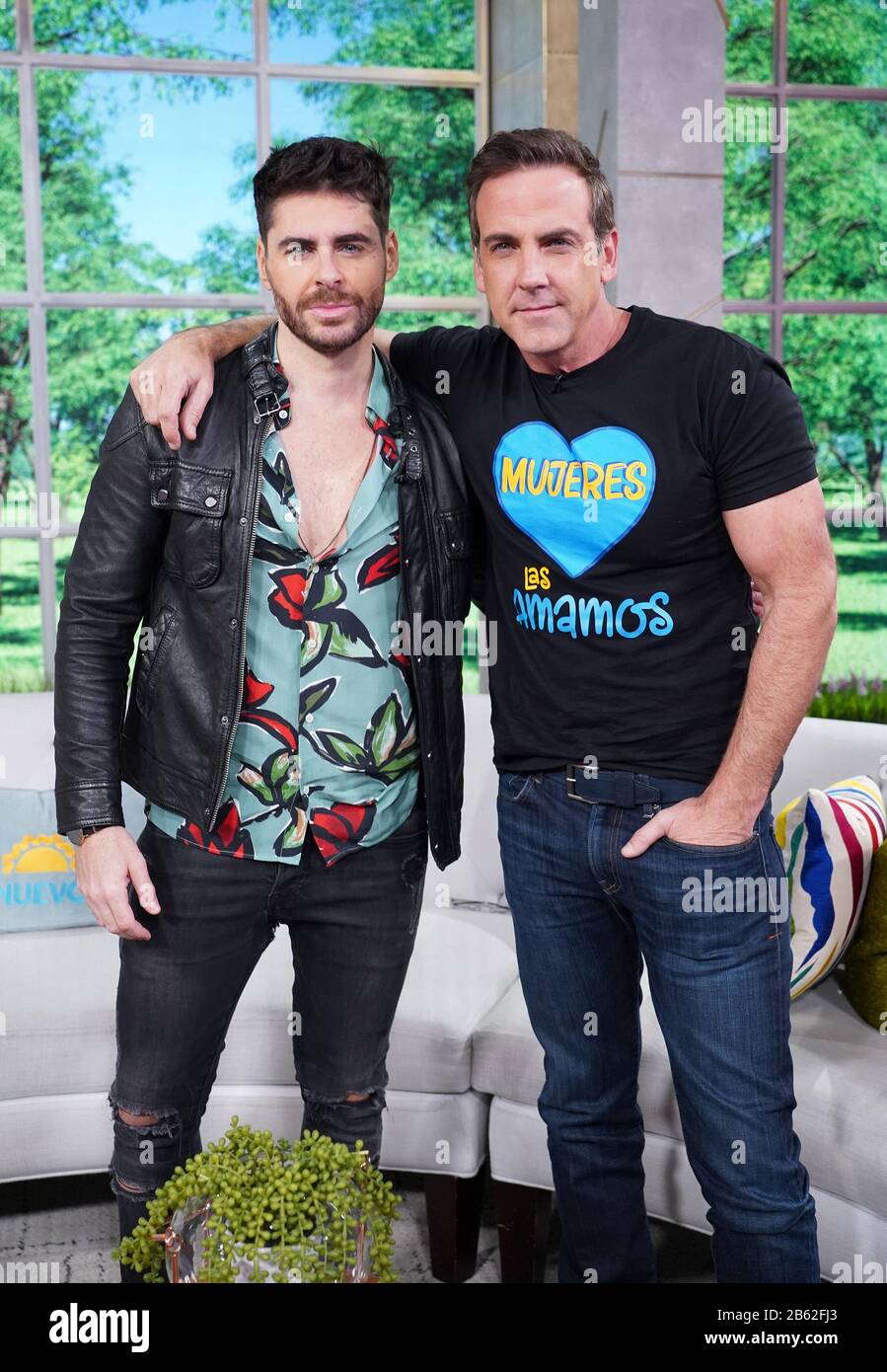 Miami, USA. 09th Mar, 2020.Miami, USA. 09th Mar, 2020.MIAMI, FL - MARCH 9: Actor Jose Maria Galeano and Carlos Ponce are seen during TelemundoÕs Un Nuevo Dia morning show on March 9, 2020 in Miami, Florida.                                (Photo by Alberto E. Credit: Sipa USA/Alamy Live News Stock Photo