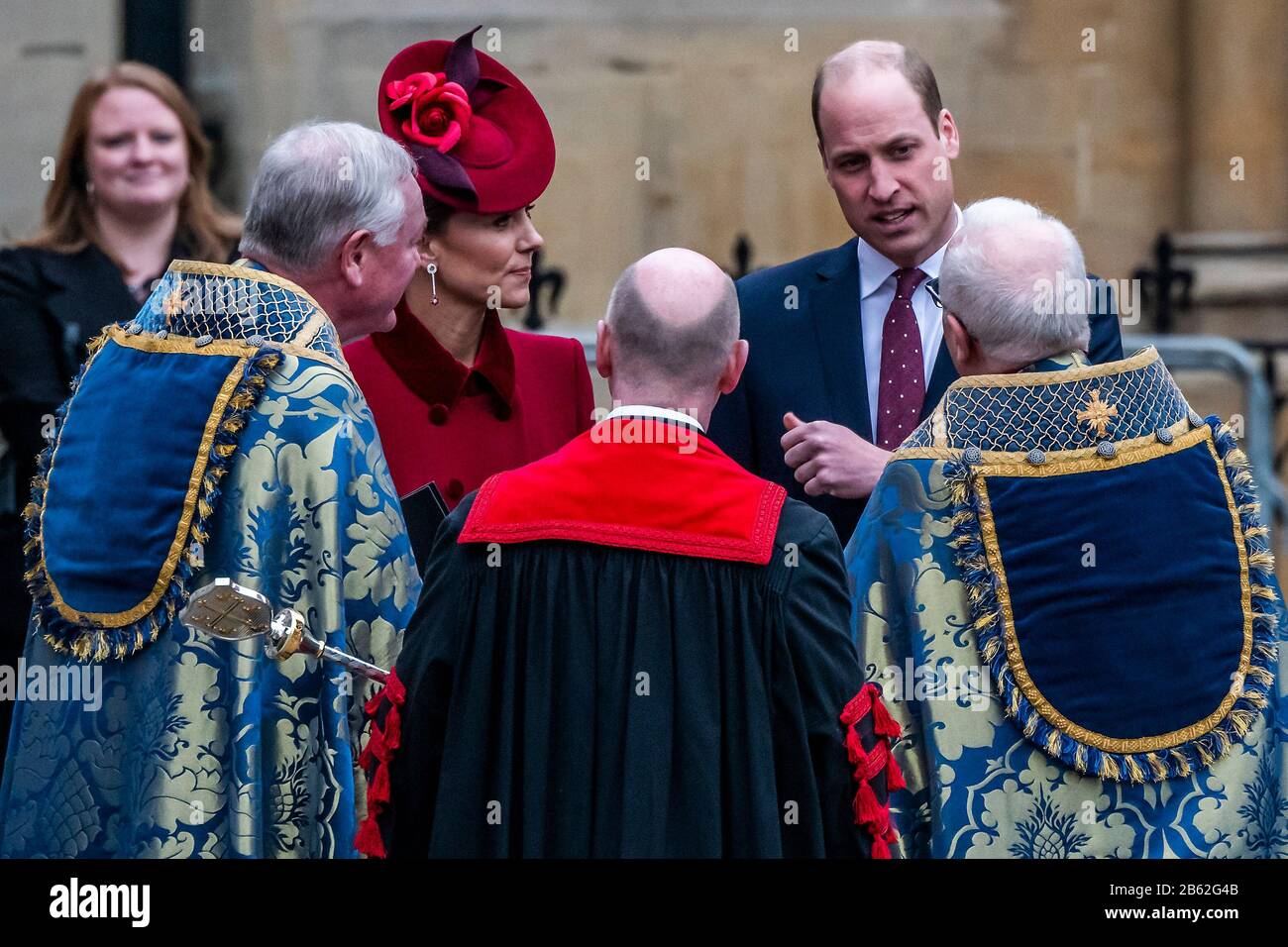 Westminster Abbey, London, UK. 09th Mar, 2020. Prince William and Kate, the Duke and Duchess of Cambridge, leave - A service to commemorate the Commonwealth is attended by the Royal Family and representatives of Commonwealth countries, at Wrestminster Abbey, London. Credit: Guy Bell/Alamy Live News Credit: Guy Bell/Alamy Live News Stock Photo