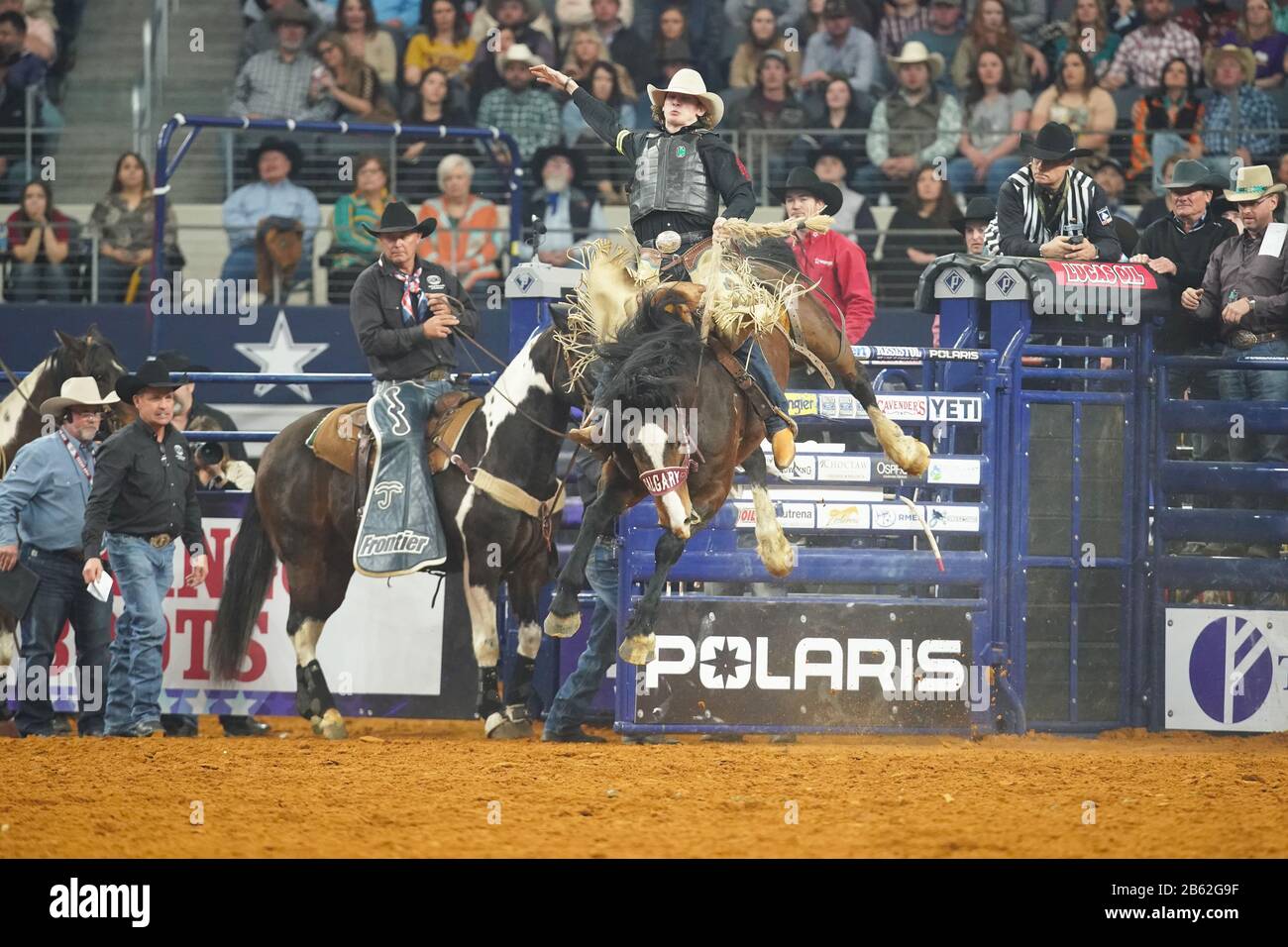 Arlington, United States. 08th Mar, 2020. Cole Elshere riding in the
