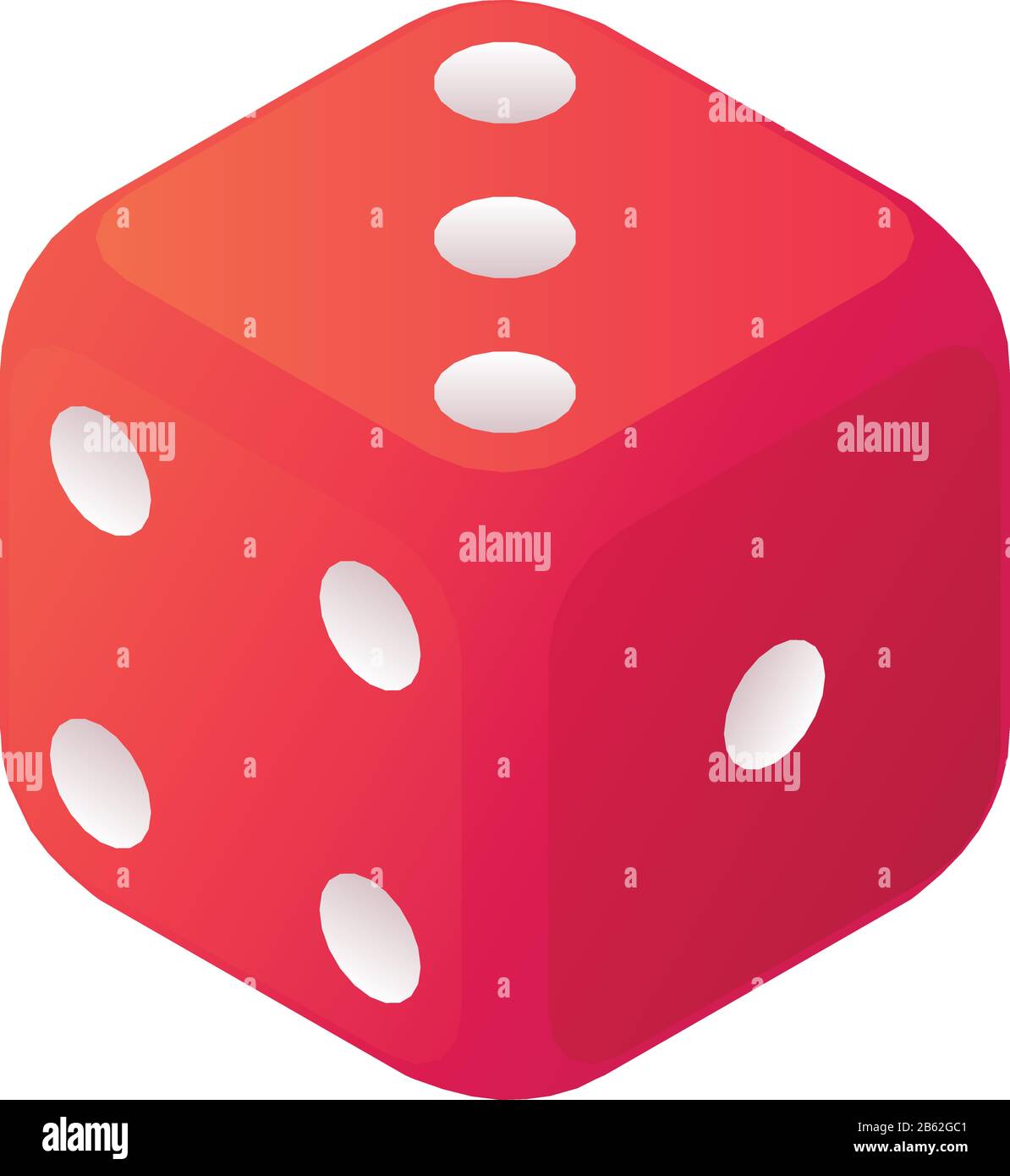 Rolling dice icon. Isometric of rolling dice vector icon for web design