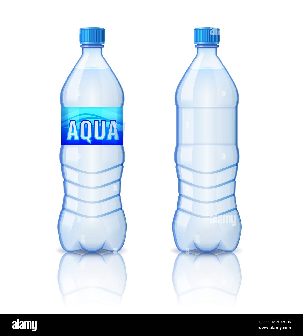 Vector Realistic Bottles Of Water Stock Illustration - Download