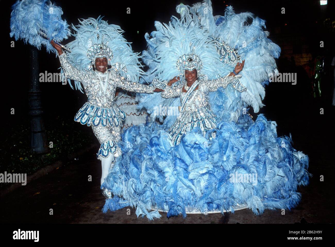 Brazilian dancers greet HRH Princess Diana in Rio de Janiero, Brazil Apiril 1991 Stock Photo