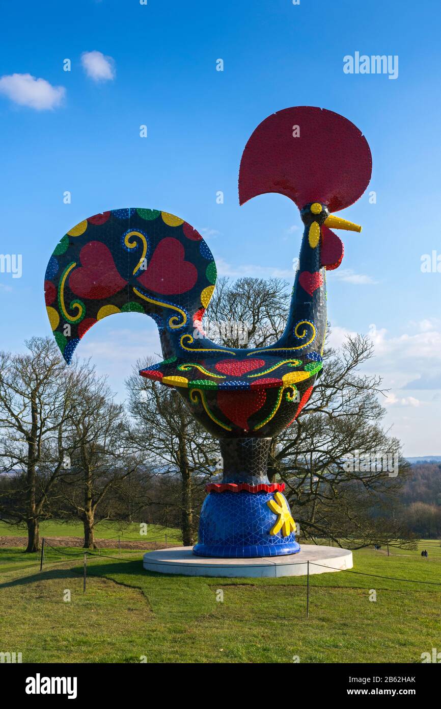 Pop Galo 2016, a sculpture by Joana Vasconcelos, Yorkshire Sculpture Park, Wakefield, West Yorkshire, England, UK Stock Photo