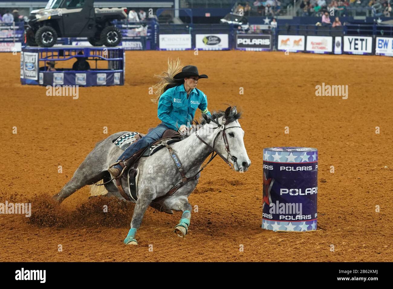 Arlington, Texas, USA. 08th March 2020. Kassie Mowry in the barrel