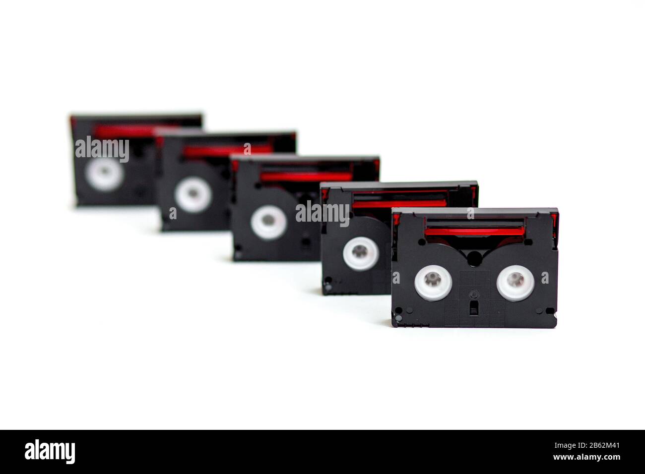 An assortment of mini dv cassette tapes, isolated on white Stock Photo Alamy