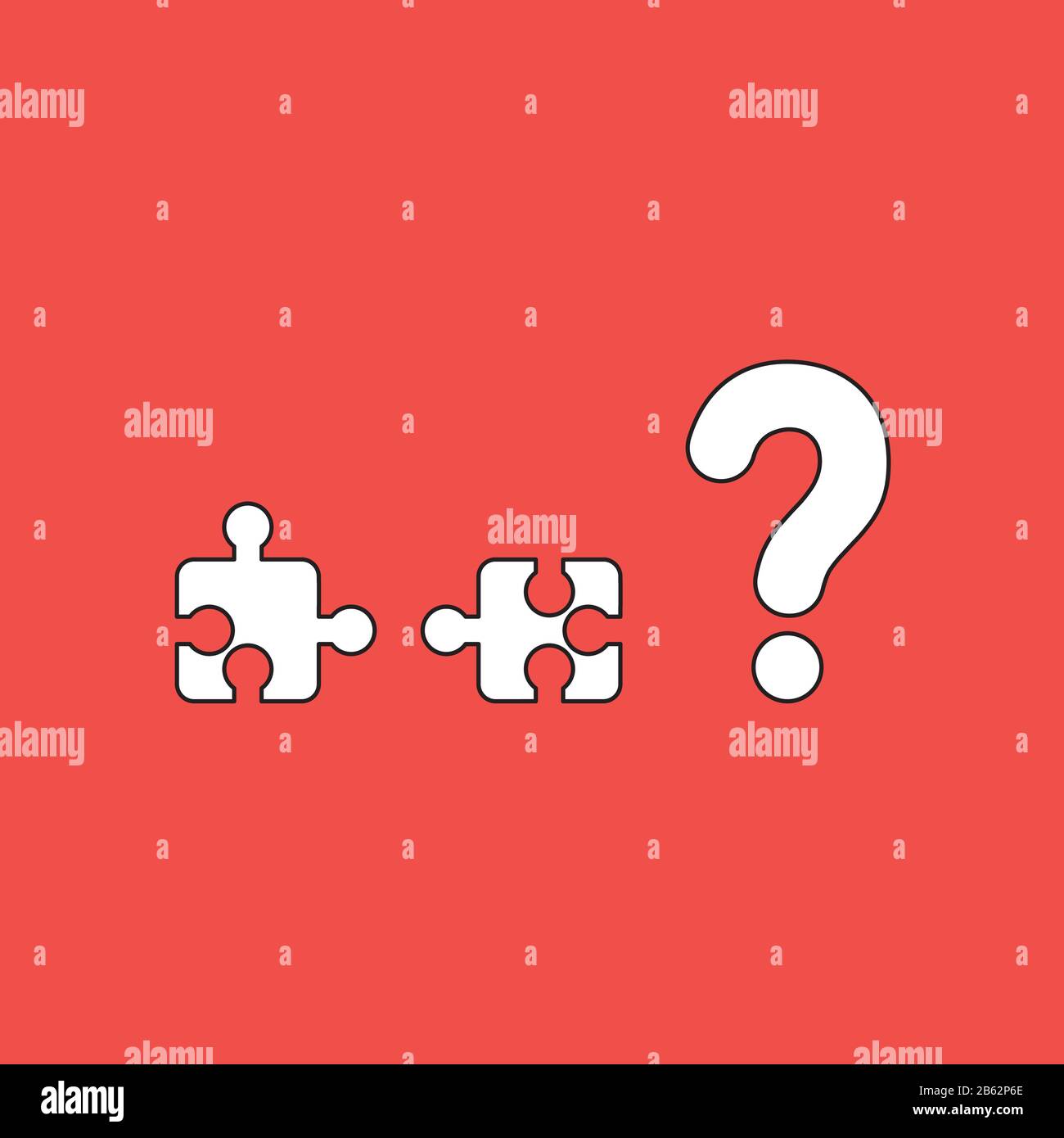 Vector illustration icon concept of two incompatible puzzle pieces and ...
