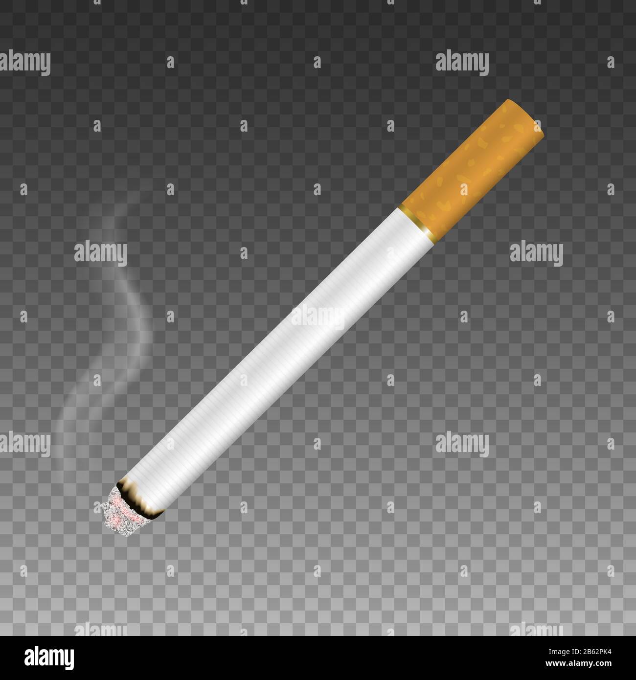 Vector 3d Realistic Clear Blank Whole Lit Cigarette with Smoke Icon Closeup  Isolated on Transparent Background. Design Template. Smoke Problem Concept  Stock Vector Image & Art - Alamy
