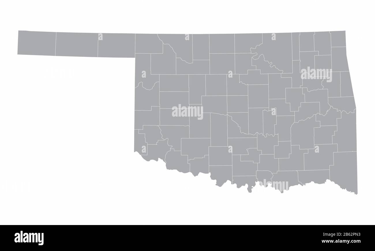 Oklahoma Counties Map Stock Vector Image & Art - Alamy