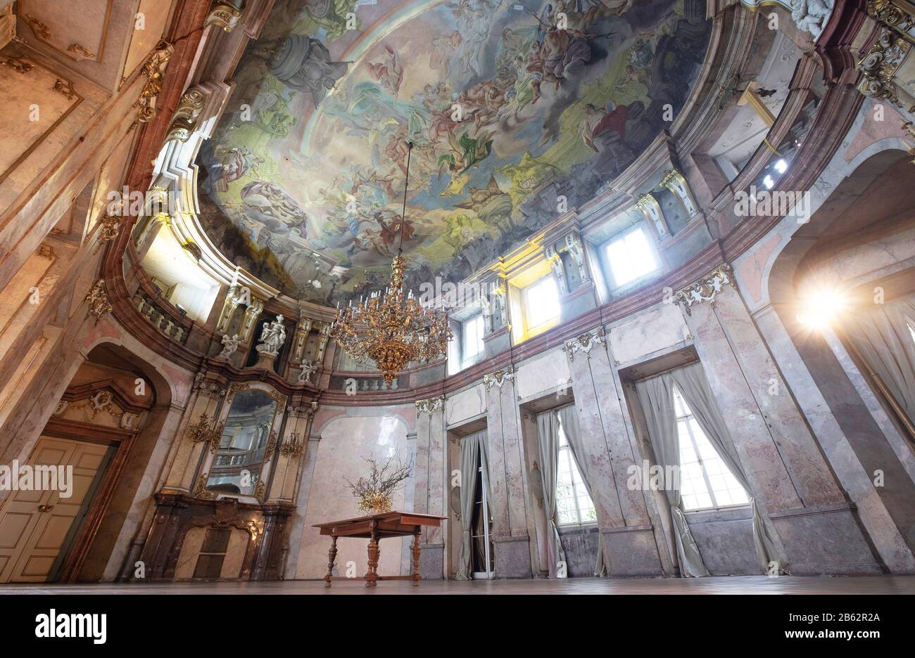 Interior of Colloredo-Mansfeld Palace, Prague, Czech Republic Stock Photo
