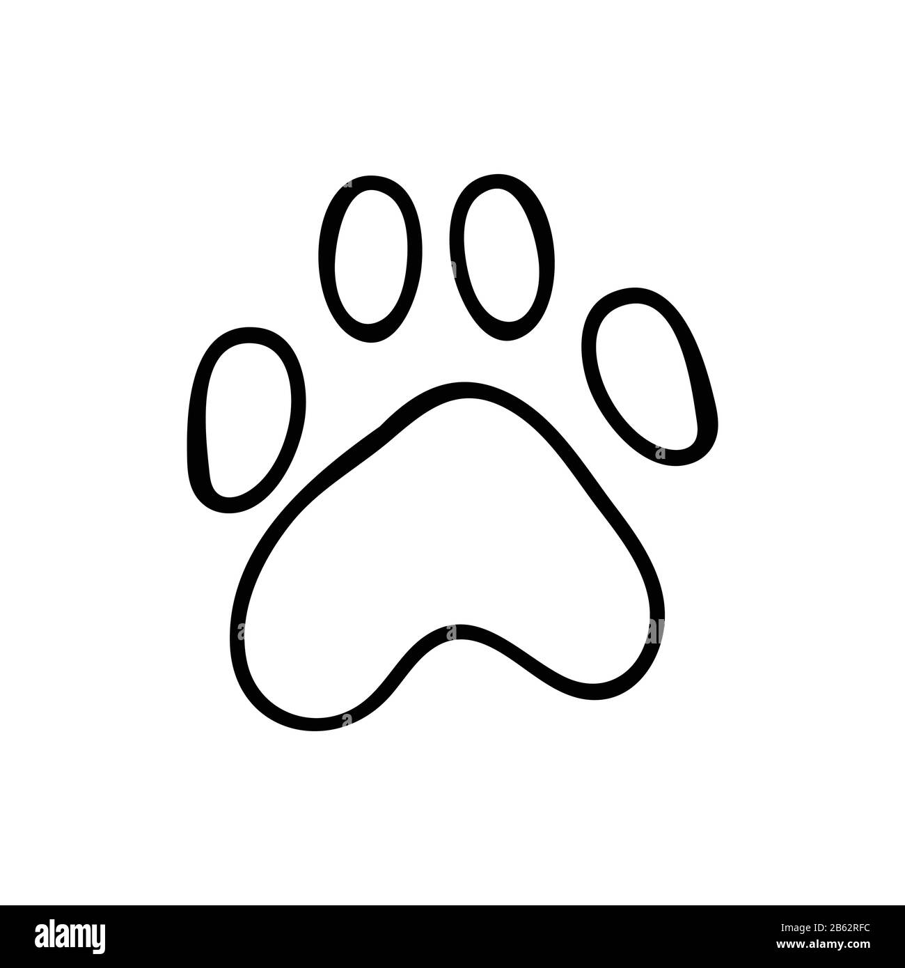 Cute Cartoon Monochrome Dog Paw Print Lineart Vector Clipart. Wildlife  Animal Foot Print For Dog Lovers. Stylized Fun Kids Nature Trail.  Illustration Stock Vector Image & Art - Alamy