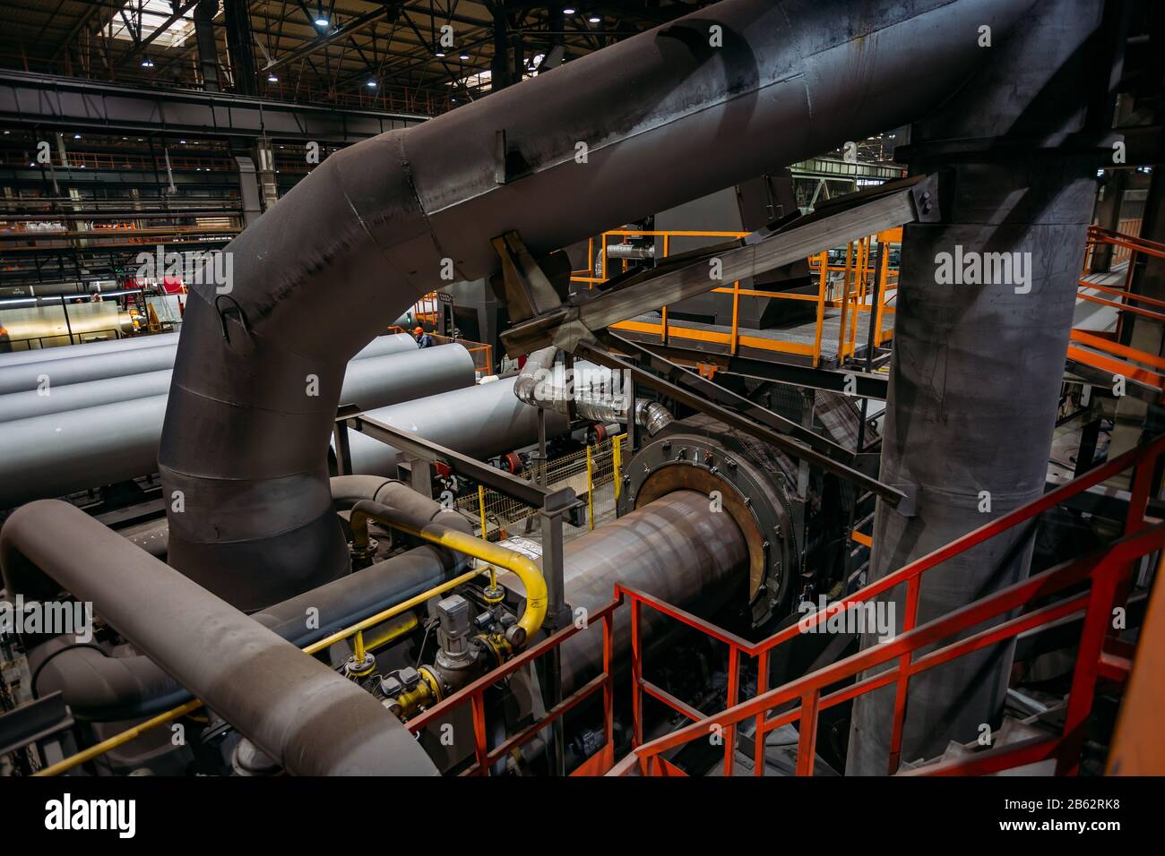 Polymer layer anti-corrosion pipe coating machinery Stock Photo - Alamy