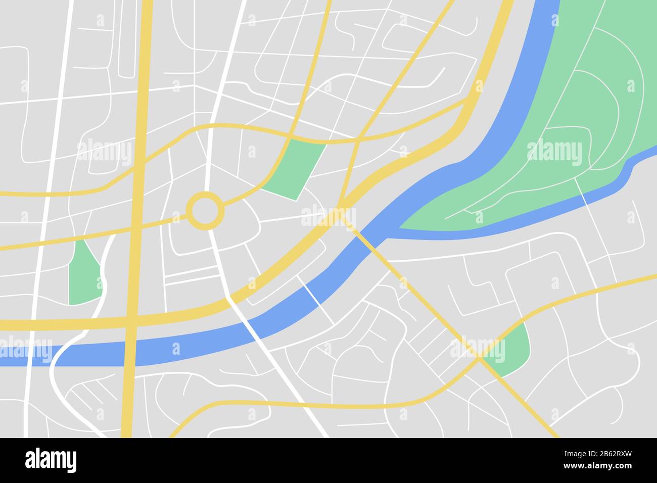 City map for GPS route. Vector street navigation. Road plan Stock Vector