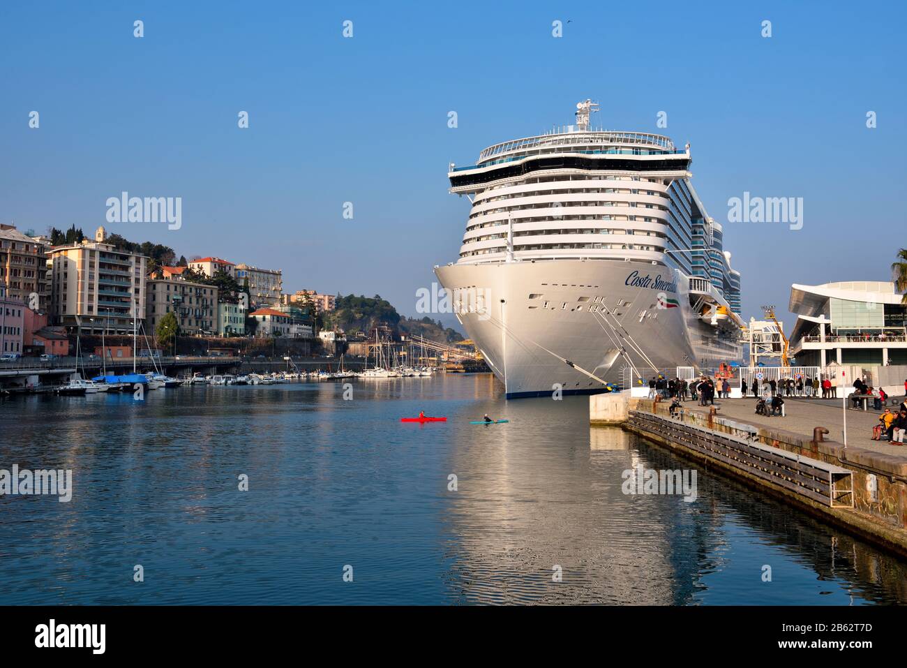 christening of the cruise ship costa smeralda godmother Penelope Cruz Feb 23 2020 Savona Italy Stock Photo