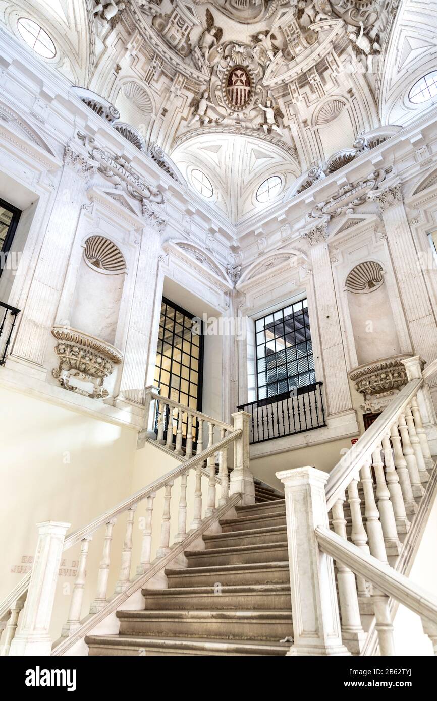 Interior staircase of the Museum of Fine Arts Seville (Museo de Bellas Artes de Sevilla), Spain Stock Photo