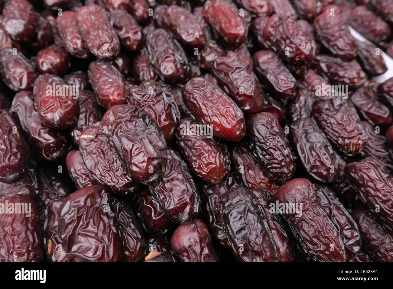 Close up of date fruit display for sale  Stock Photo