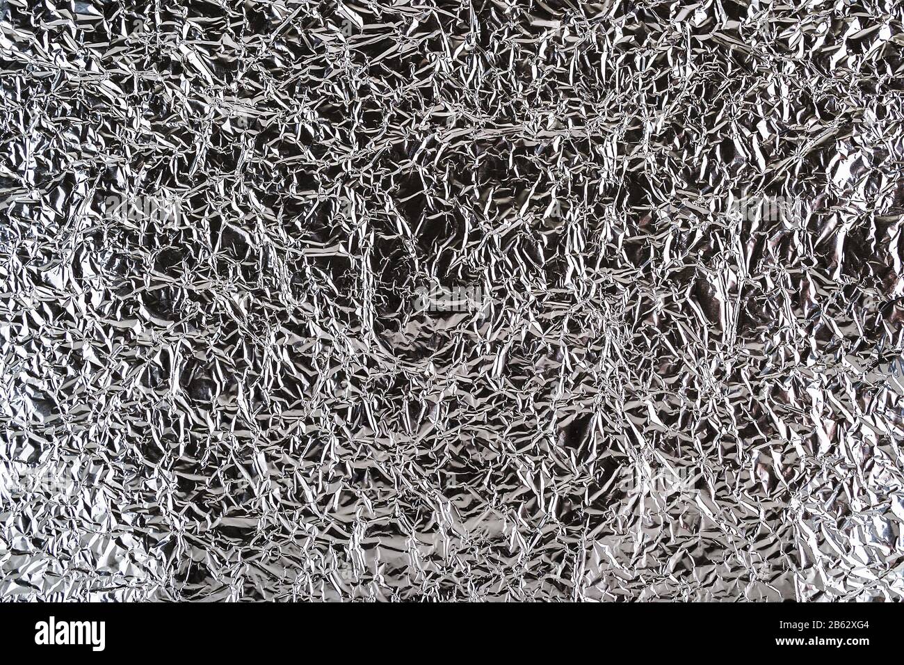 Detailed close up texture of an aluminum foil surface in different