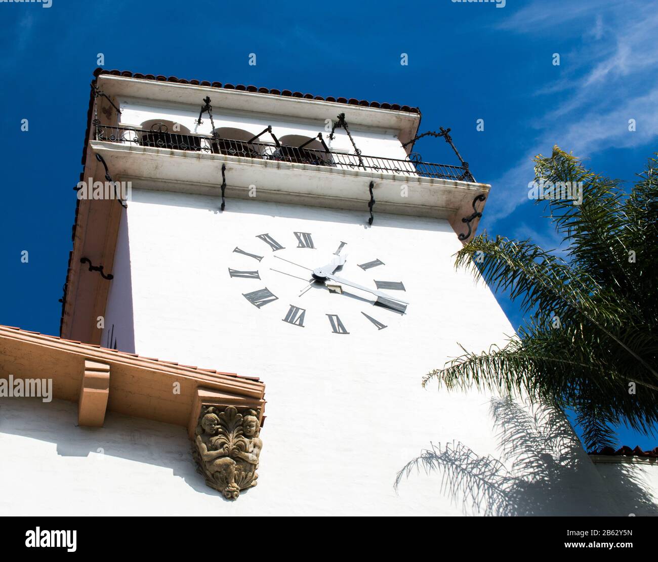 El Mirador clock tower at the historic Santa Barbara County courthouse