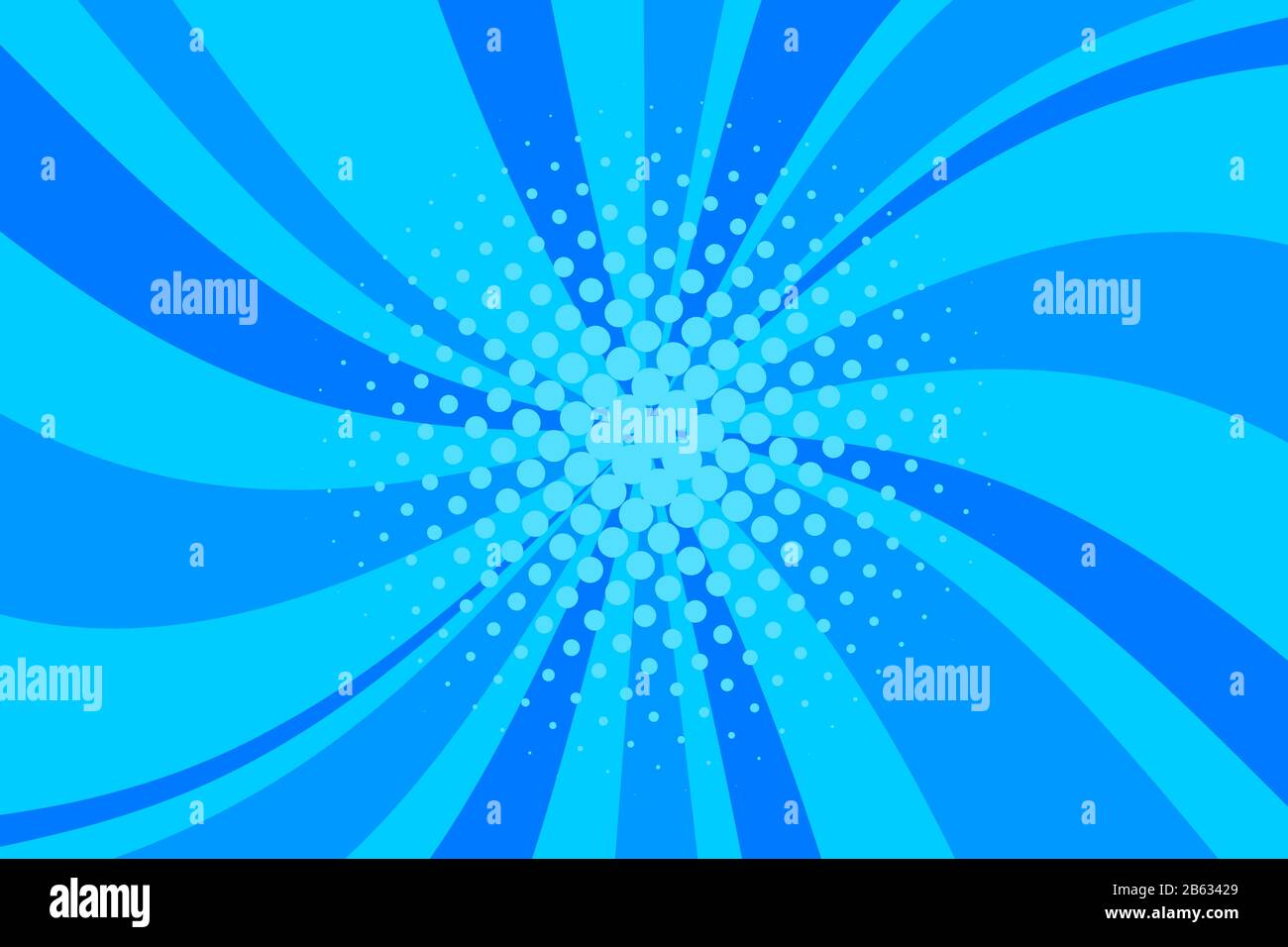 Comic blue sunbeam background retro pop art style cartoon Stock Vector